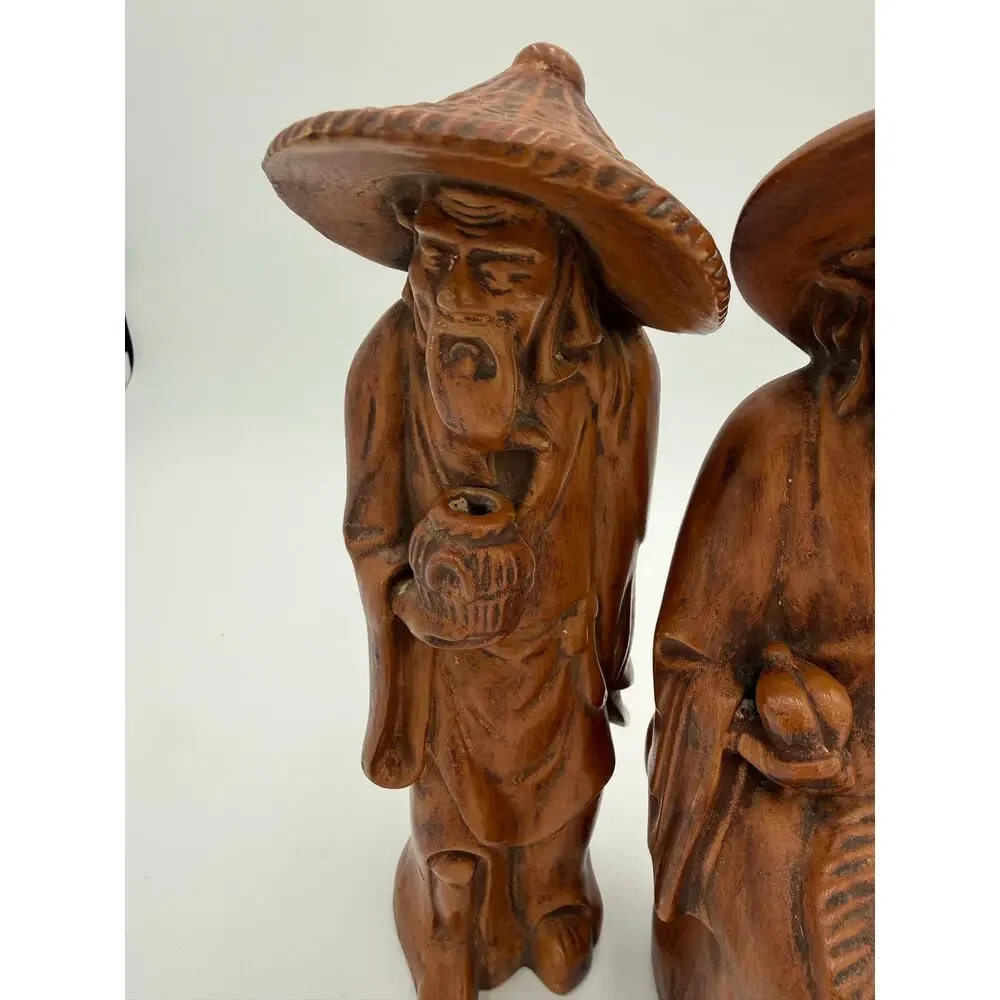 1970's Chinese Mud Med Statues PAIR